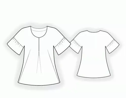 11款女士上衣的效果图款式图制版图