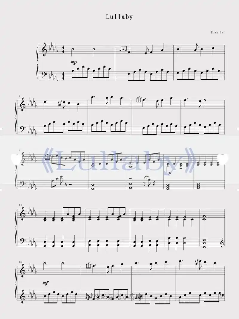 《lullaby》宁静中又带有一种孤独感#曲谱分享 #弹个音 - 抖音