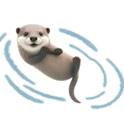 夏天可爱的水獭形象