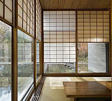 日式,房间,滑动,窗户