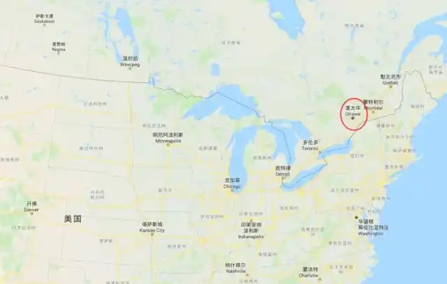 渥太华在加拿大的位置