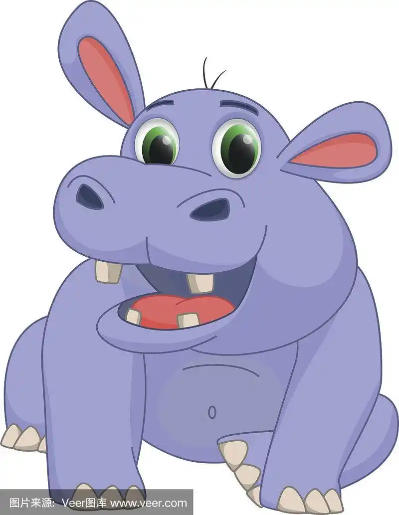 快乐,动画片,河马,野生动物,可爱的