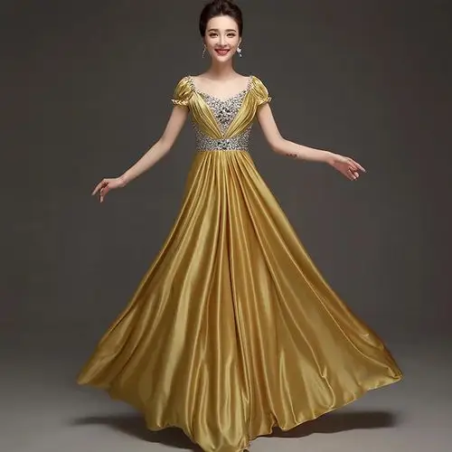 女装晚礼服2016新款时尚大合唱演出服主持人服宴会长款敬酒长裙