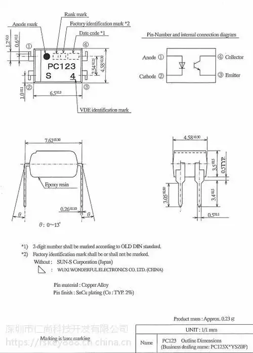 夏普原装正品 光耦 pc123x2ysz0f 晶体管输出光电耦合器现货可开普票