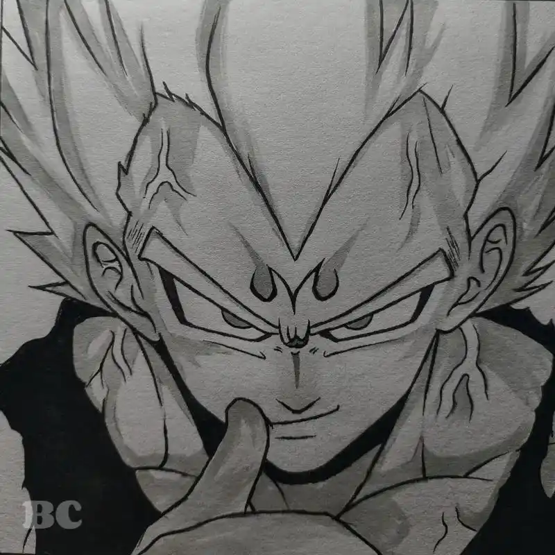 贝吉塔 #手绘 #七龙珠 #临摹 - 抖音