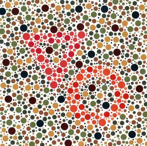 红绿色盲图片测试图标,五张色盲图,第五张看不到数字是正常的,看到