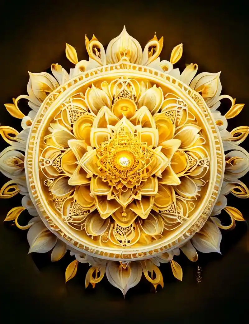 金黄色绝美原创曼陀罗
