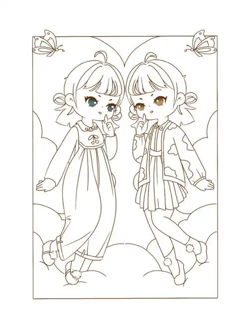 双子座76十二星座原创插画系列