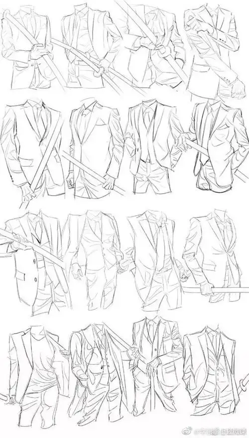 画西装的一组参考教程素材(年轻人,怕爆肝吗?