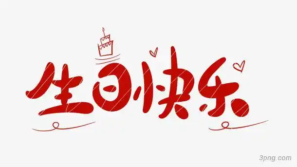 艺术字生日快乐png素材透明免抠图片艺术字集