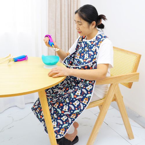 老人围嘴饭兜防水围裙口水巾成人老人吃饭用的围兜围脖超大尺寸