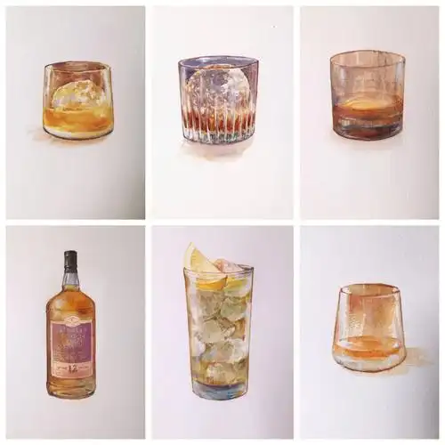 水彩  #手绘  #水彩画  #玻璃杯  #手绘玻璃杯  #寻找小红书绘画大神