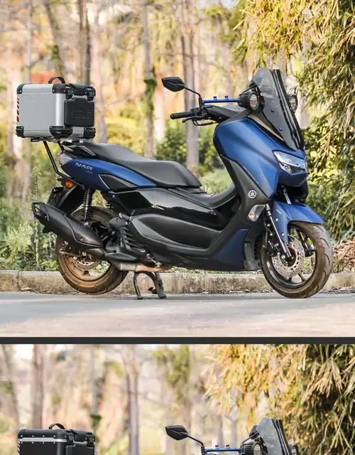 适用于雅马哈nmax155尾箱支架yamahanmax摩托车铝合金改装 p款45l银色