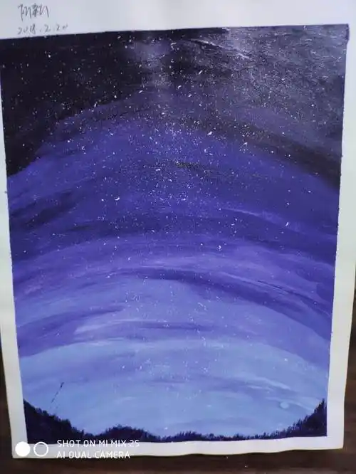 水粉画星空水粉画星空夜晚
