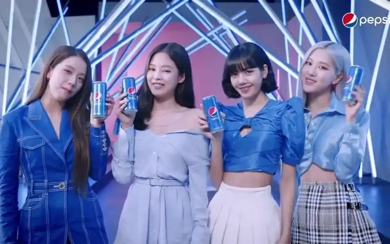 blackpink百事可乐新广告蓝色系也太绝了
