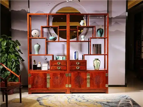 红木拱门博古架有什么特点在家中摆放一件拱门博古架真是太美了