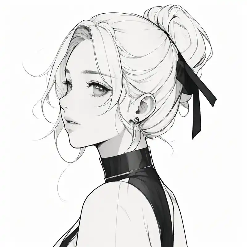 96 黑白素描女生头像精选 9815 今天给大家带来一组精选的黑白