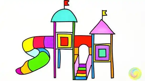 幼儿排队滑滑梯简笔画幼儿简笔画大全之滑滑梯滑滑梯简笔画_简笔画滑