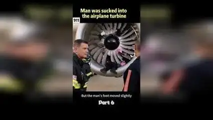 男子意外被吸入飞机涡轮,惊险一刻
