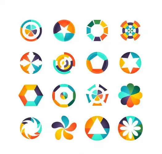 16款彩色标志设计矢量素材设计元素素材免费下载(图片编号:7942098)