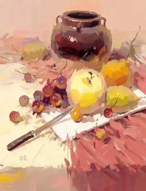 水粉色彩|艺考学习临摹素材大全合集分享,水粉静物作品赏析4