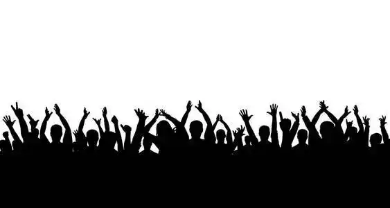 观众剪影人群的观众鼓掌剪影照片