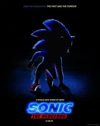 索尼克动态电影海报曝光超酷蓝色闪电迅猛来袭