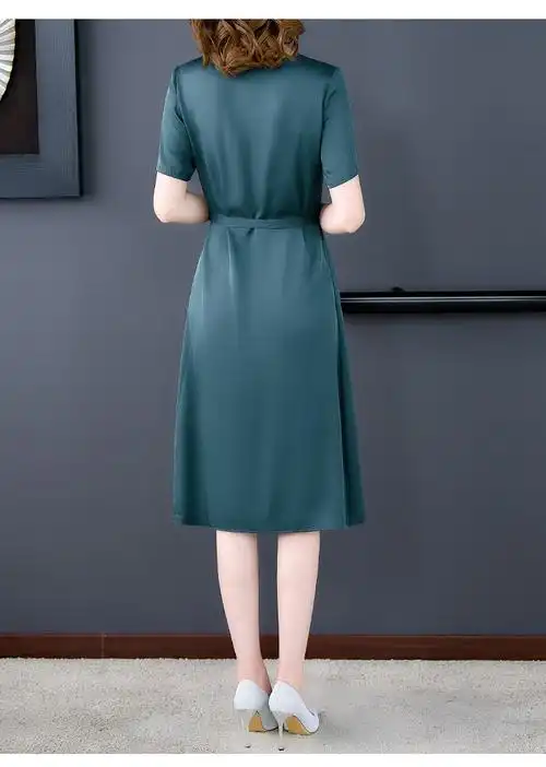 真丝连衣裙桑蚕丝2022年新款夏季高档女特价清仓小个子绸缎裙子女