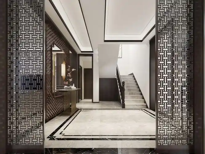 观湖壹号248㎡跃层新中式_家空间装修效果图