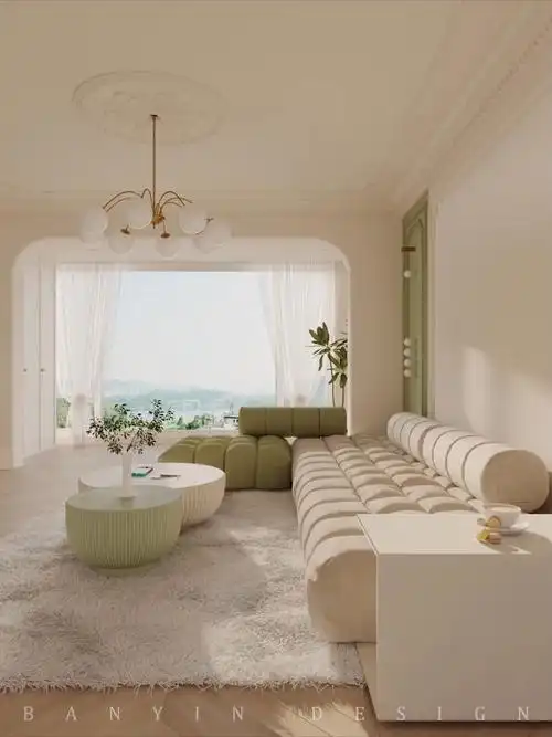 现代法式丨165㎡温柔奶油色法式装修设计