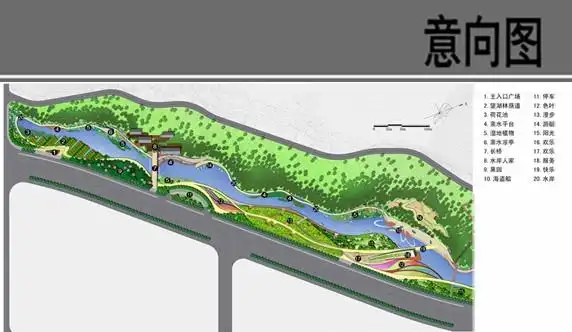 带状公园景观平面图