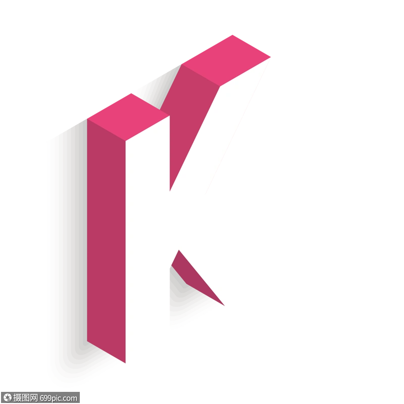 立体英文字母k字体设计立体字