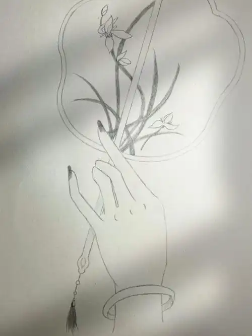 简笔画166766团扇附教程