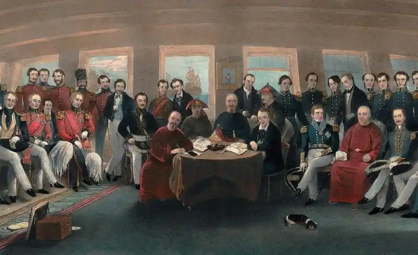 签订中英《南京条约》的场景