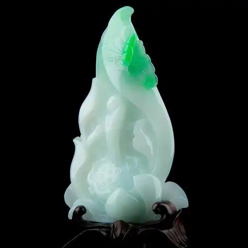 飘阳绿a货翡翠悟道摆件91.69克