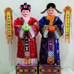 殡葬电动人金童玉女童男童女丧葬用品花圈守灵男女丧事白事用品