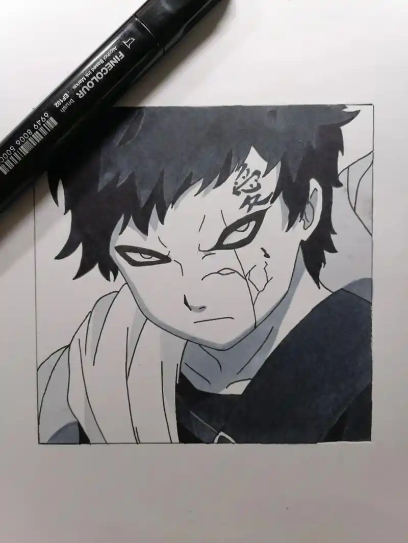 我爱罗教程 #火影忍者##手绘教程# #我爱罗