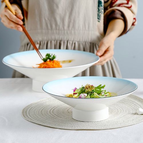 陶瓷星级餐具冷菜盘大号高脚盘凉菜盘酒店明档创意菜意境餐厅盘子