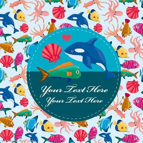 海底 世界 矢量 素材 鲸鱼 贝壳 墨鱼 ai 彩色 设计 动漫动画 其他