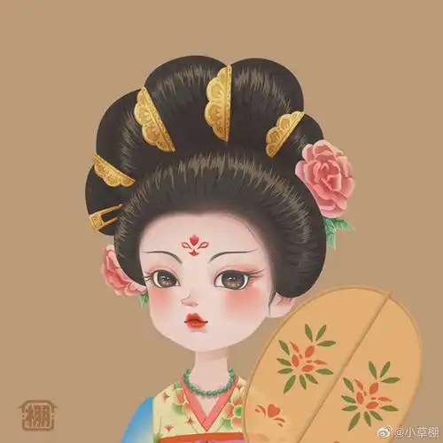 超可爱的唐朝女子头像