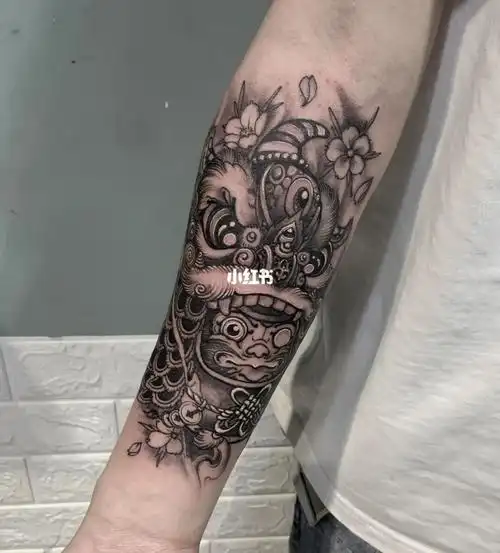 纹身也清新  #我的纹身分享  #宁波纹身  , 耗时三小时,醒狮纹身图案