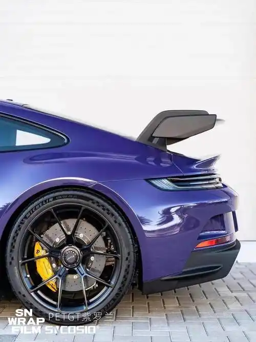 保时捷gts-sncosio赛诺科改色膜gt紫罗兰,高饱和的紫耐看且高级