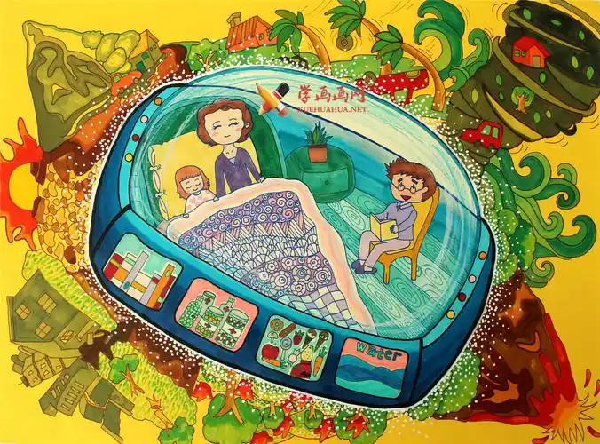 小学二等奖获奖科幻画作品多功能抗灾避险床赏析