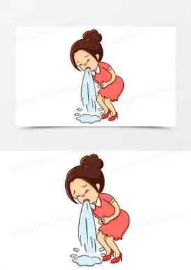 手绘卡通女孩吃坏东西呕吐免抠元素
