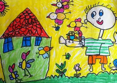 送小鸟回家/少儿绘画作品/儿童画/网络美术馆_中国少儿美术教育网