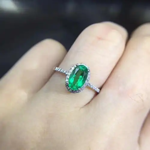 绿宝石戒指 18k金镶嵌哥伦比亚天然祖母绿戒指 欧美时尚彩宝手饰