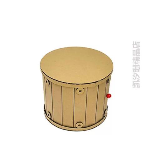 乐器自制diy打击半成品环保幼儿园手工材纸板制作]废物利用小鼓