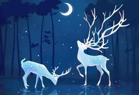 蓝色麋鹿 鹿 森林麋鹿图片