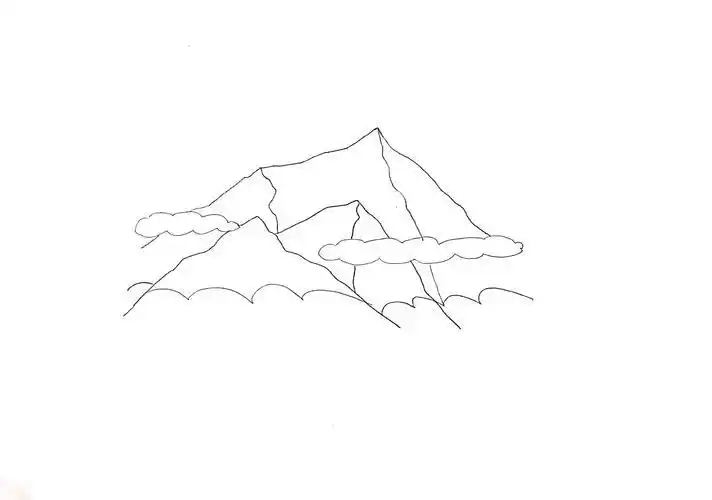 人生就是一座座山峰简笔画