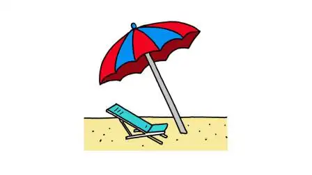 简单易学的沙滩伞简笔画 - 一步一步教你画